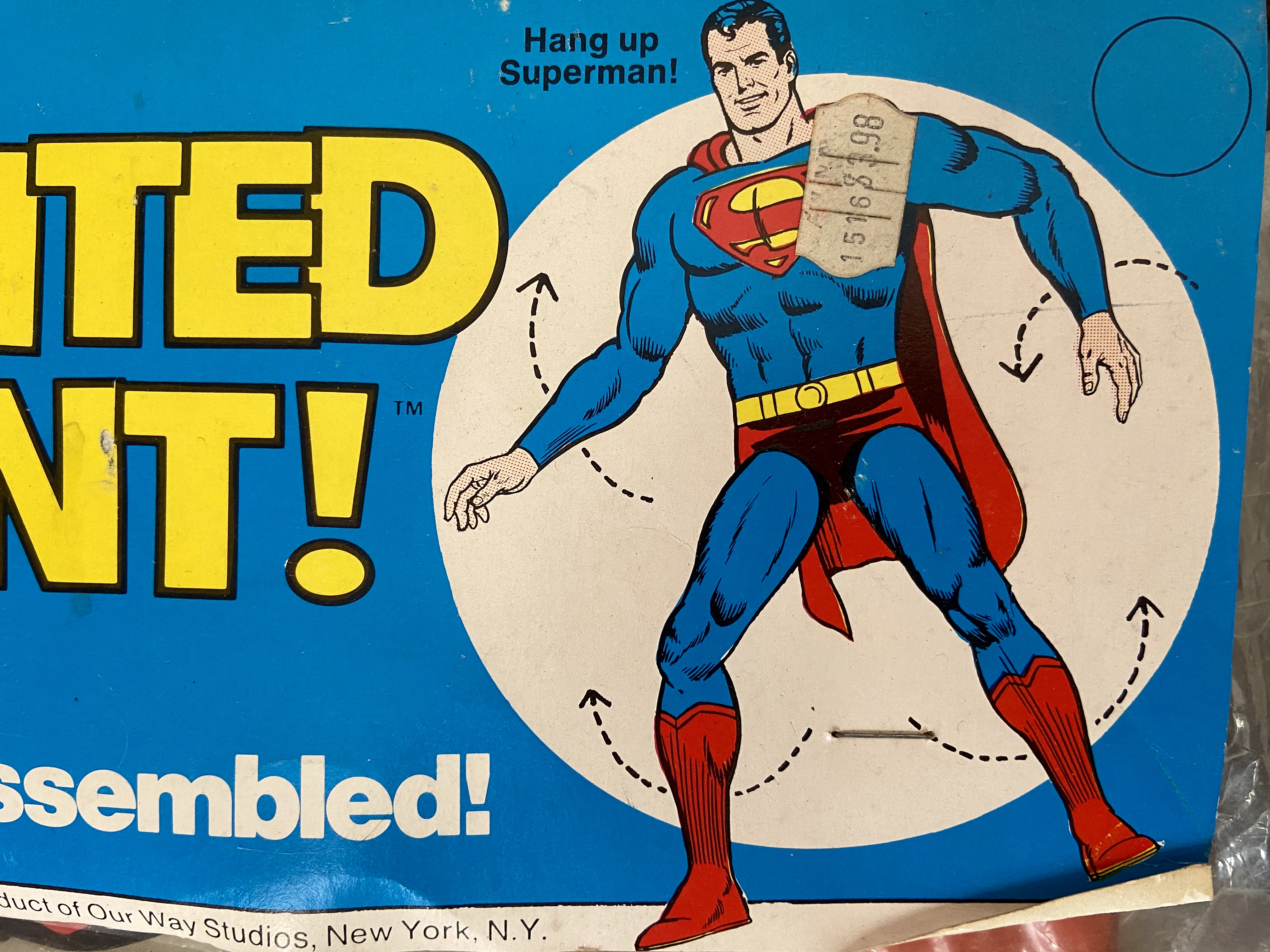 1970s Lifesize Superman Jointed Giant in Package